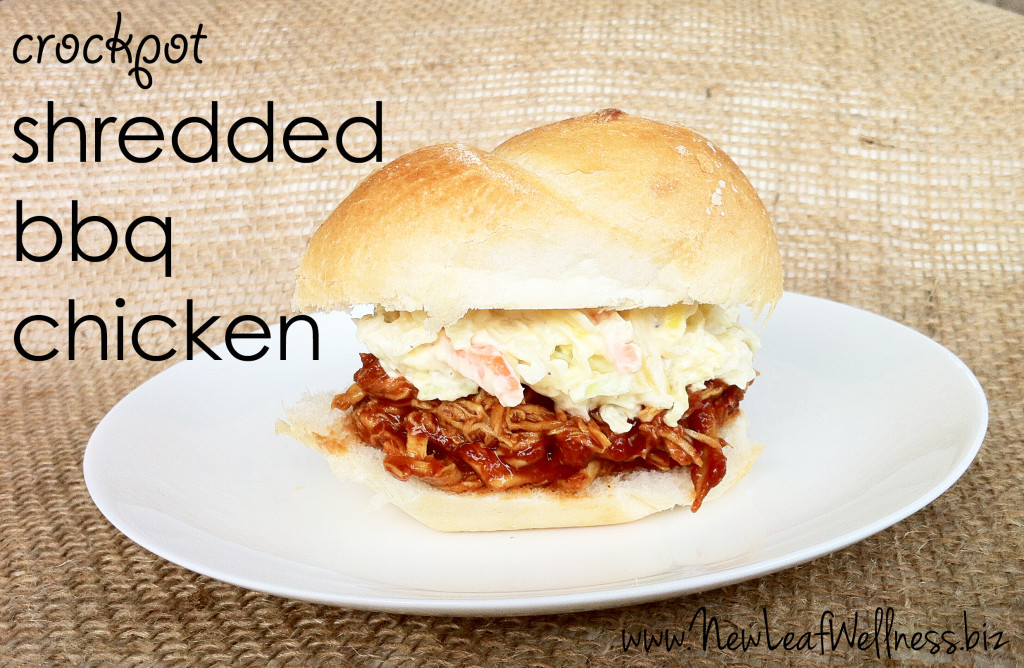 five chicken crockpot recipes - shredded bbq chicken