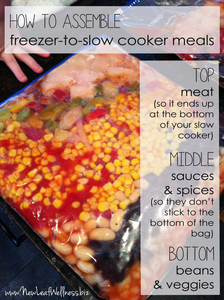 how to assemble freezer to slow cooker meals