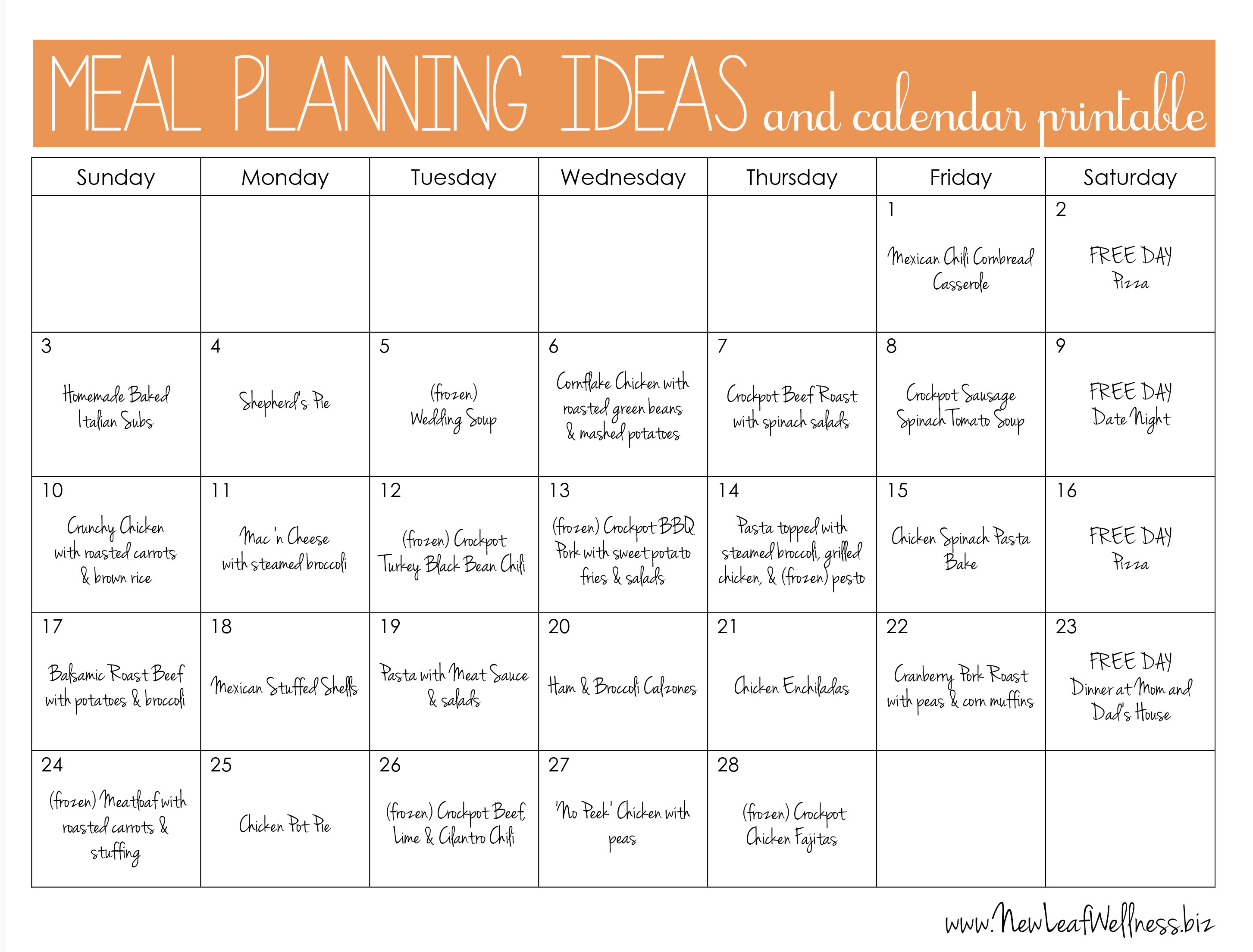 meal planner ideas