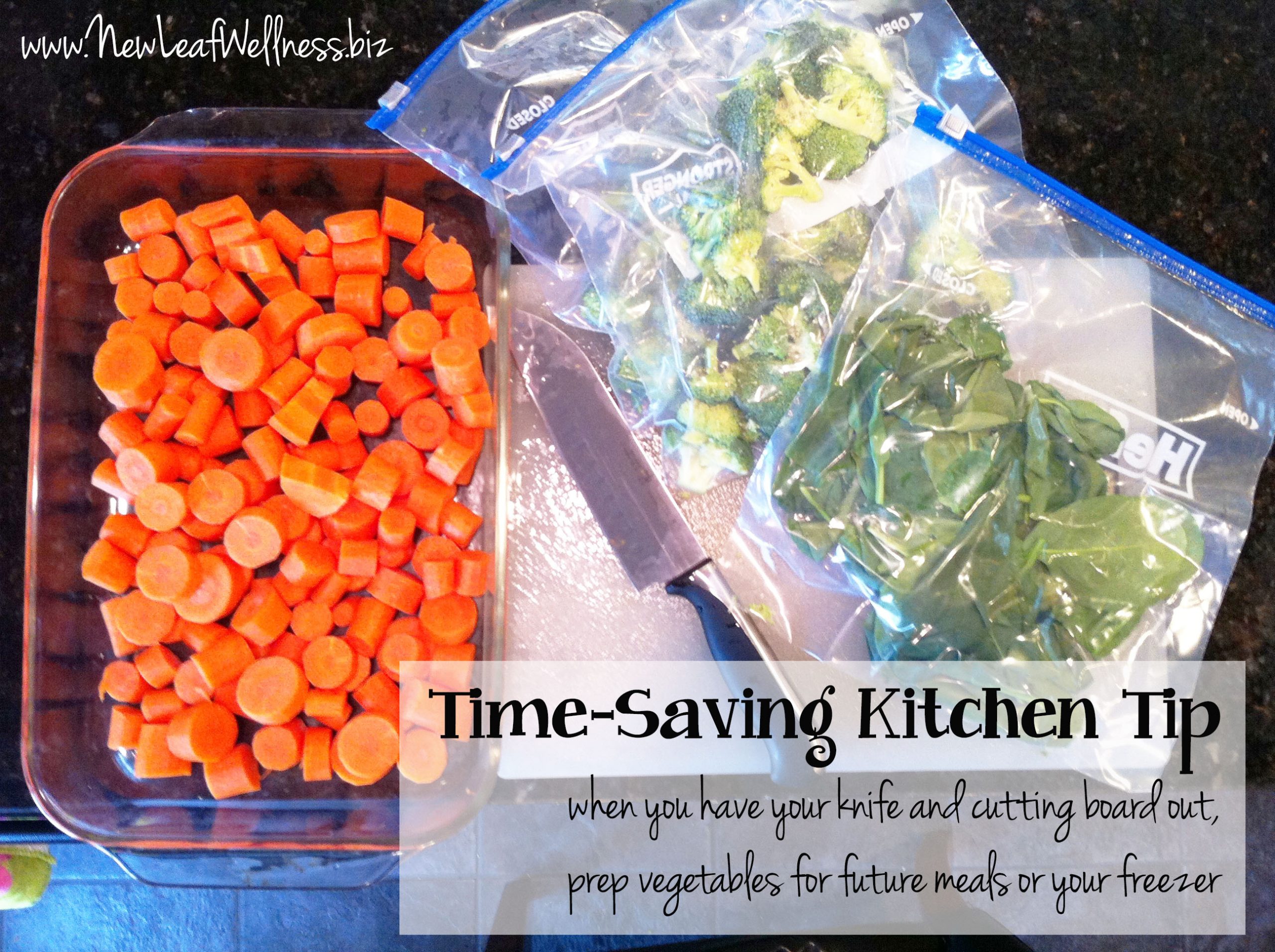 time saving kitchen tip chop all vegetables at once