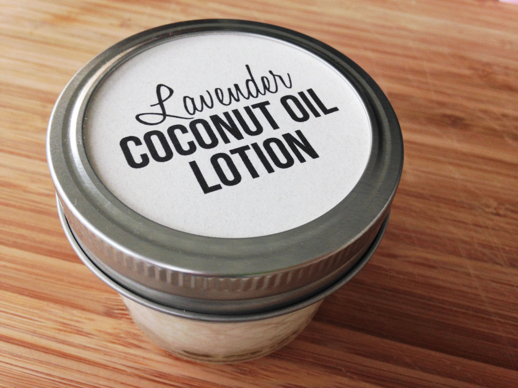 Lavender Coconut Oil Lotion with free printable
