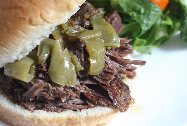 Slow Cooker Banana Pepper Shredded Beef