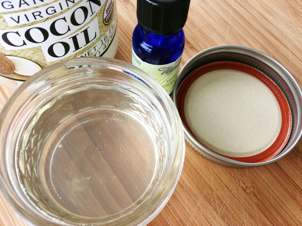 Two ingredient lavender coconut oil lotion