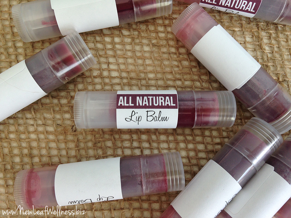 Homemade naturally tinted lip balm