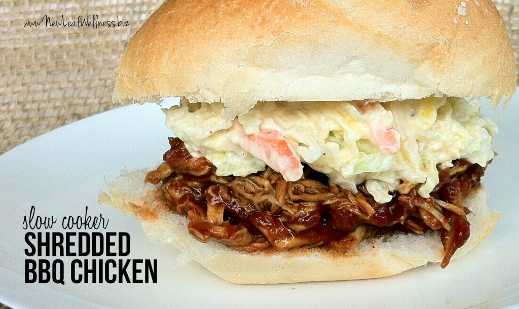 Slow cooker shredded bbq chicken