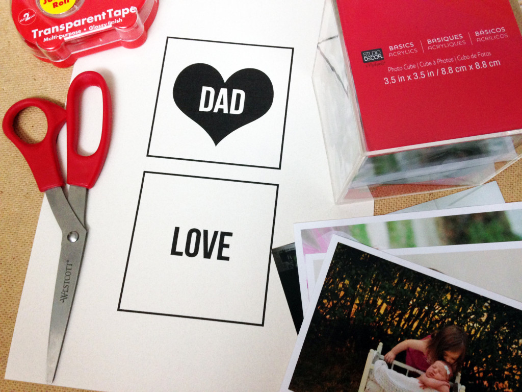 Father's Day photo cube materials