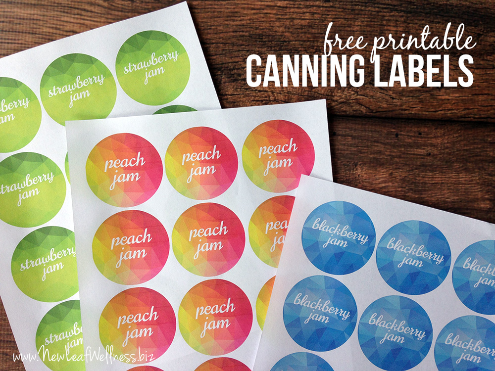 Free printable canning labels for jam