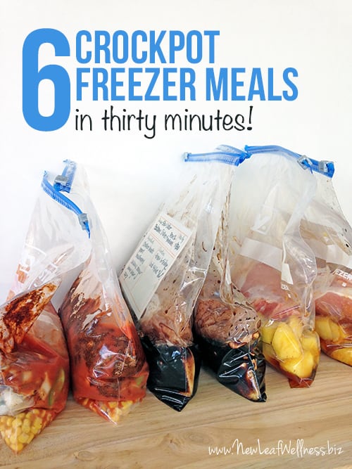 6 Freezer Crockpot Meals in 30 Minutes