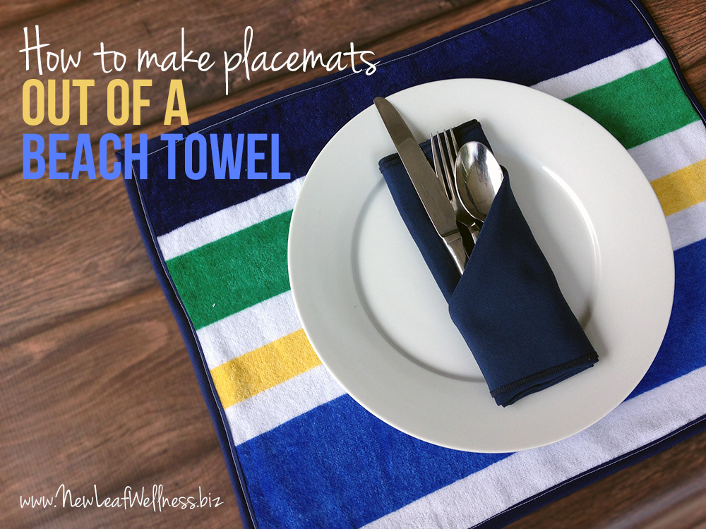 How to make placemats out of a beach towel