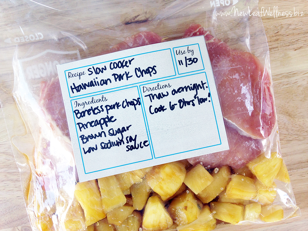 Six Freezer Crockpot Meals in 30 Minutes - Hawaiian Pork Chops