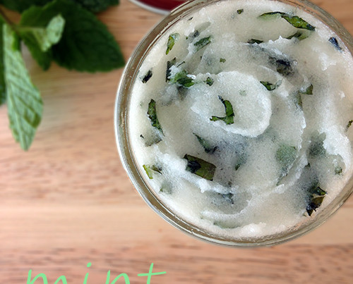Homemade mint sugar scrub
