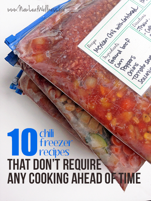 Ten Chili Recipes That You Can Freeze Without Any Cooking Ahead Of Time The Family Freezer