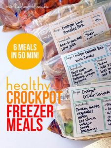 Six Healthy Freezer Crockpot Meals in 50 Minutes