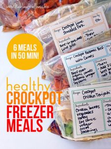 Six Healthy Freezer Crockpot Meals in 50 Minutes