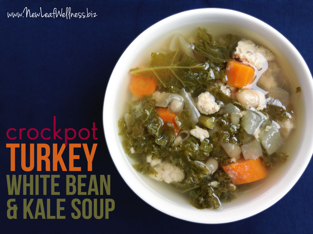 Crockpot Turkey White Bean and Kale Soup