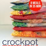 Eight crockpot freezer meals in 35 minutes