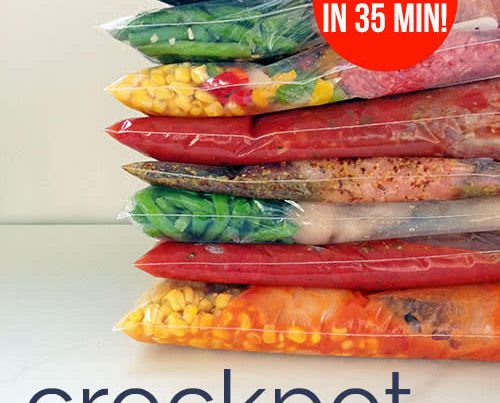 8 Crockpot Freezer Meals in 35 Minutes