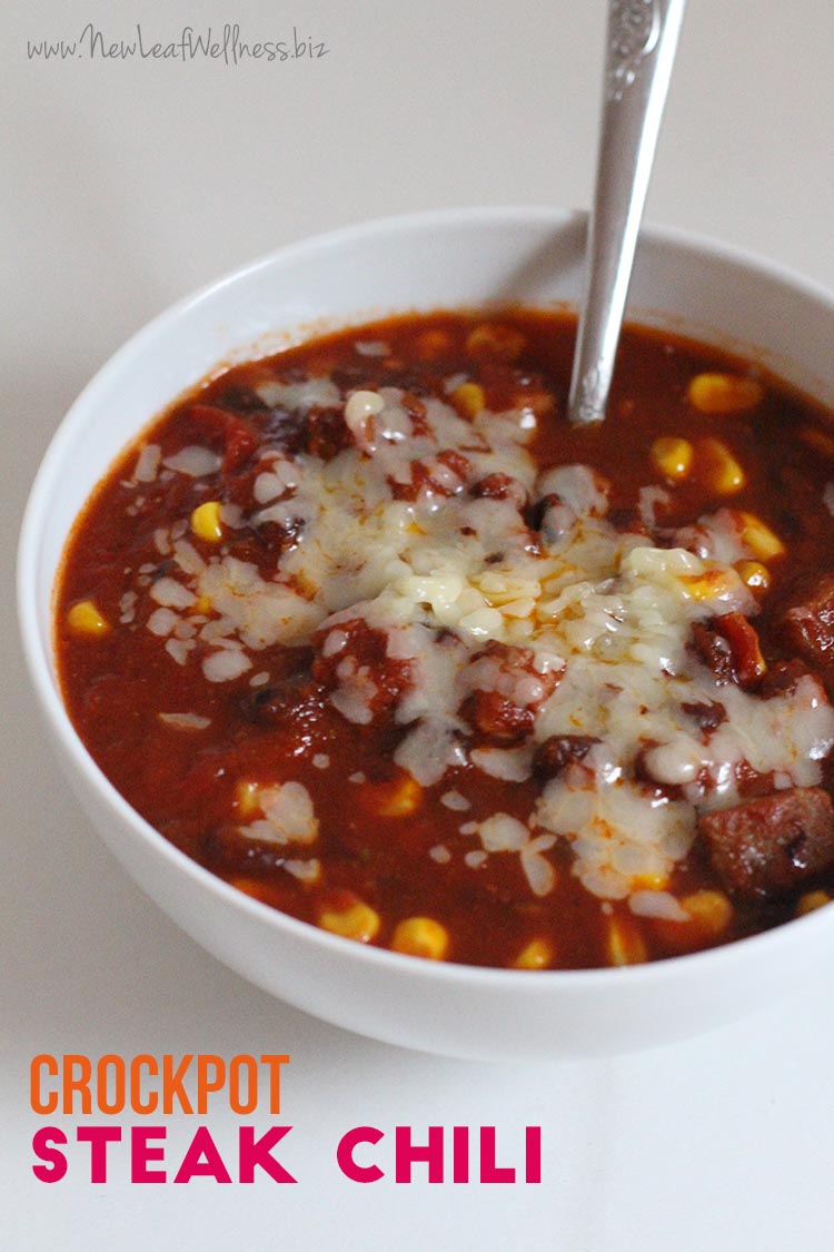 Crockpot Chili Made with Steak Meat