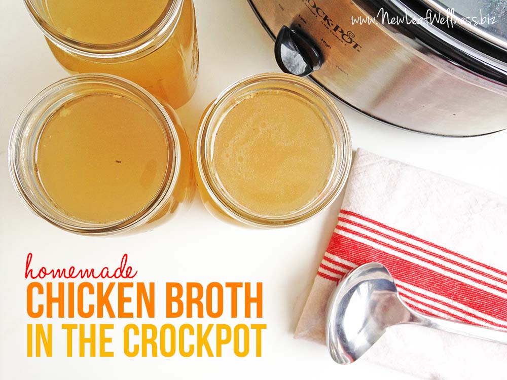 Homemade Chicken Broth in the Crockpot