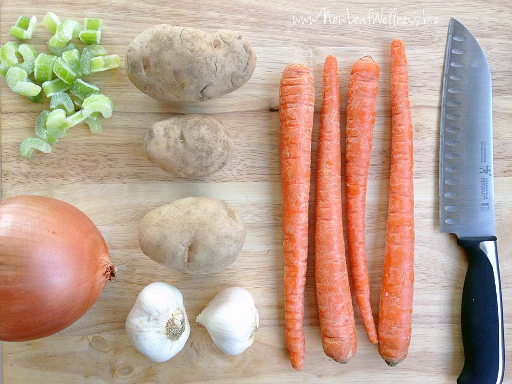 How to freeze fresh veggies as "crockpot soup starter packs"