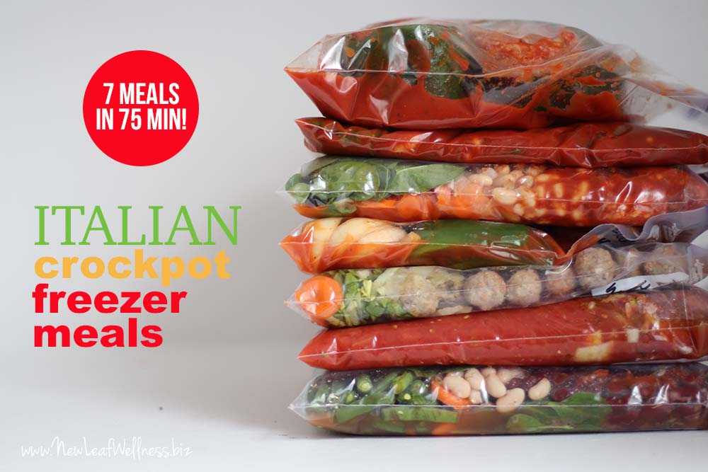 Italian Crockpot Freezer Meals (7 meals in 75 min!)