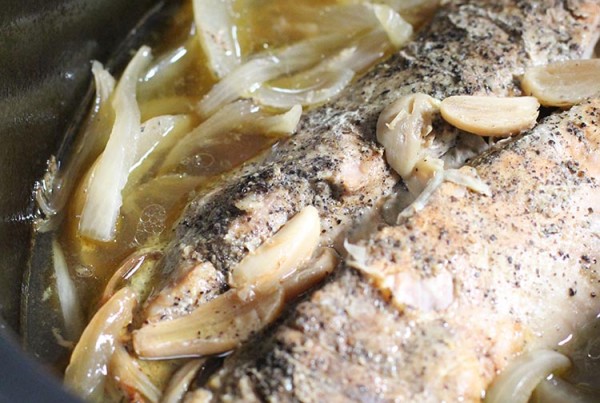 Slow Cooker Garlic-Mint Pork Loin