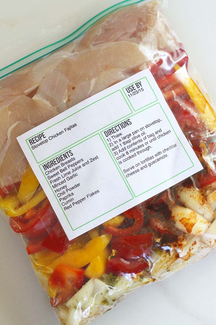 Make Ahead Freezer Chicken Fajitas