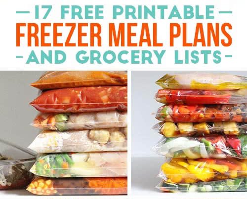 17 Free Printable Freezer Meal Plans and Grocery Lists