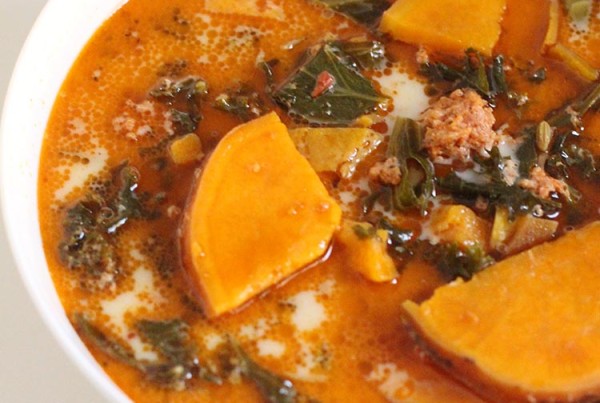 Slow Cooker Zuppa Toscana with Sweet Potatoes