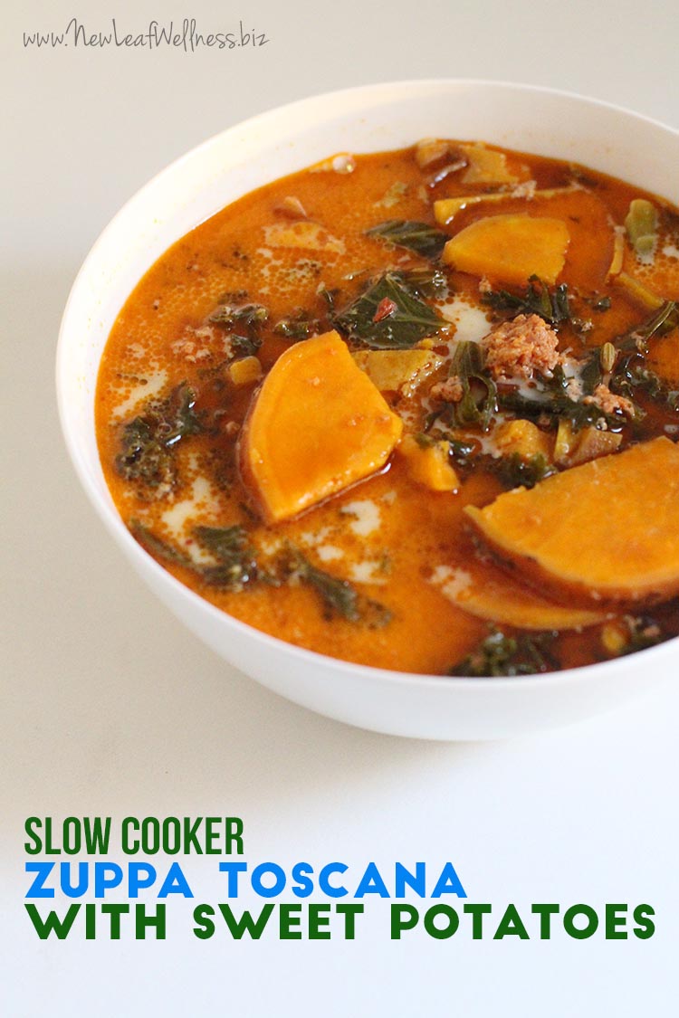 Slow Cooker Zuppa Toscana with Sweet Potatoes