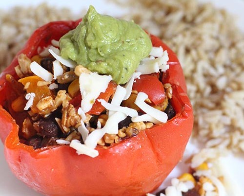 Crockpot Mexican Stuffed Peppers with Ground Turkey