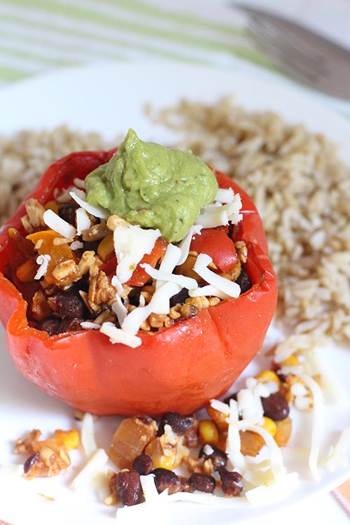 Crockpot Mexican Stuffed Peppers with Ground Turkey