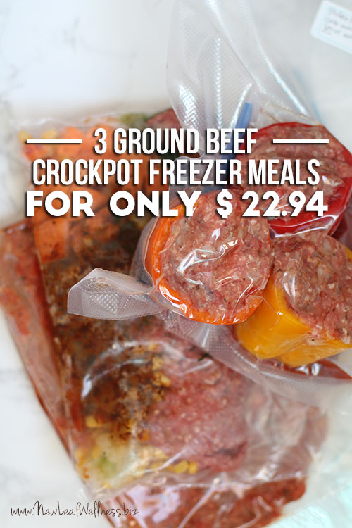 3 Ground Beef Crockpot Freezer Meals For Only $22.94