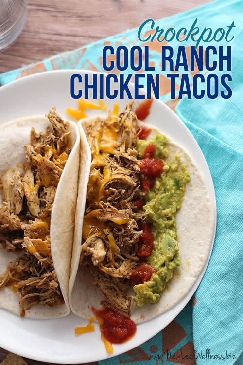 Crockpot Shredded Chicken Tacos (6-ingredient) • FIVEheartHOME