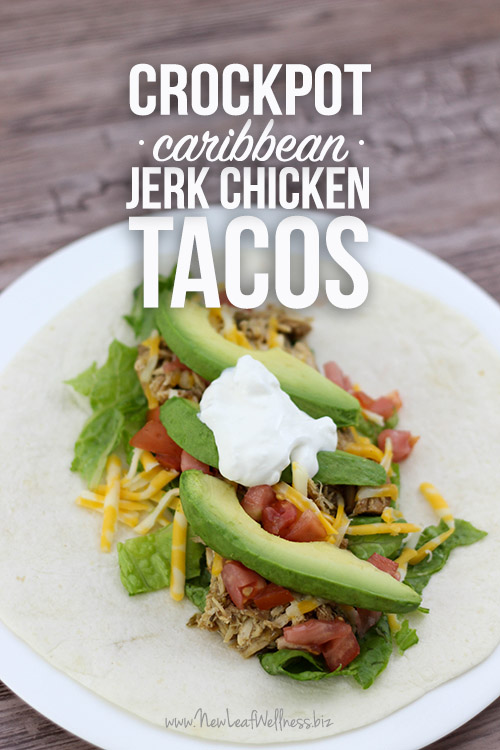 Crockpot Caribbean Jerk Chicken Tacos