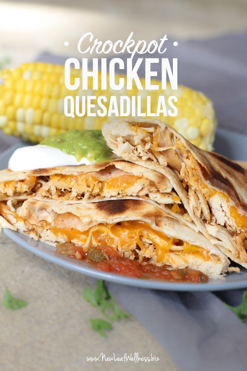 Crockpot Shredded Chicken Quesadillas | The Family Freezer