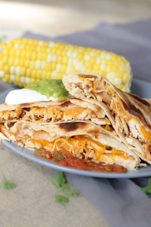 Crockpot Shredded Chicken Quesadillas | The Family Freezer