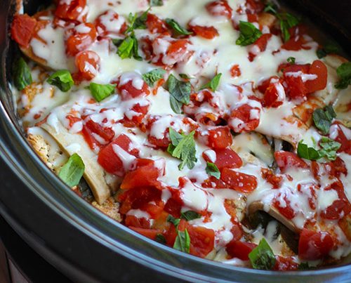 Healthy Crockpot Eggplant Rollatini