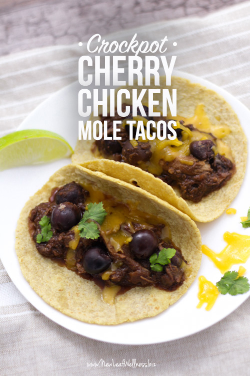 Crockpot Cherry Chicken Mole Tacos