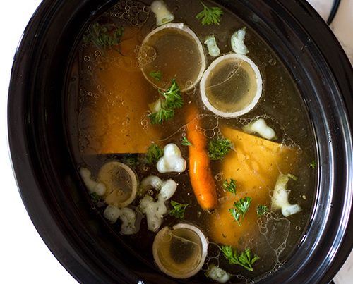 Homemade Beef Broth in the Crockpot (gluten-free and paleo)