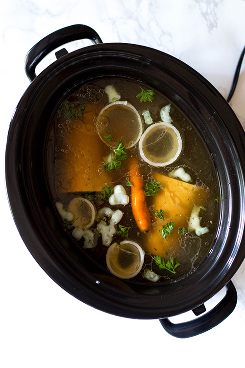 Homemade Beef Broth in the Crockpot (gluten-free and paleo)