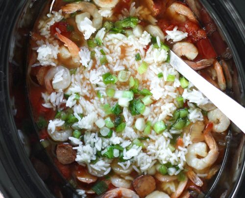 Crockpot Sausage and Shrimp Gumbo