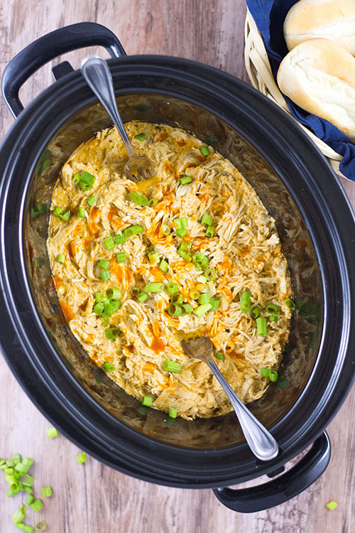 Crockpot Shredded Buffalo Chicken