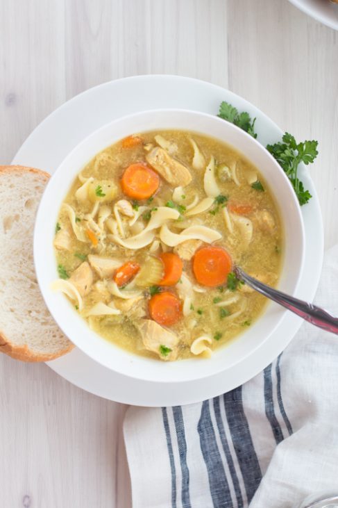 Crockpot Low-Fat All-Natural Chicken Noodle Soup (Panera Copycat) | The ...