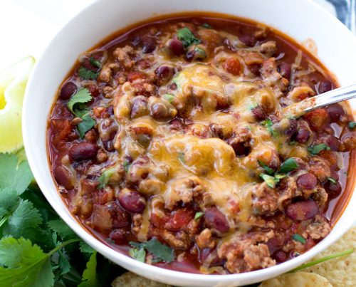 Slow Cooker Beef, Lime, and Cilantro Chili
