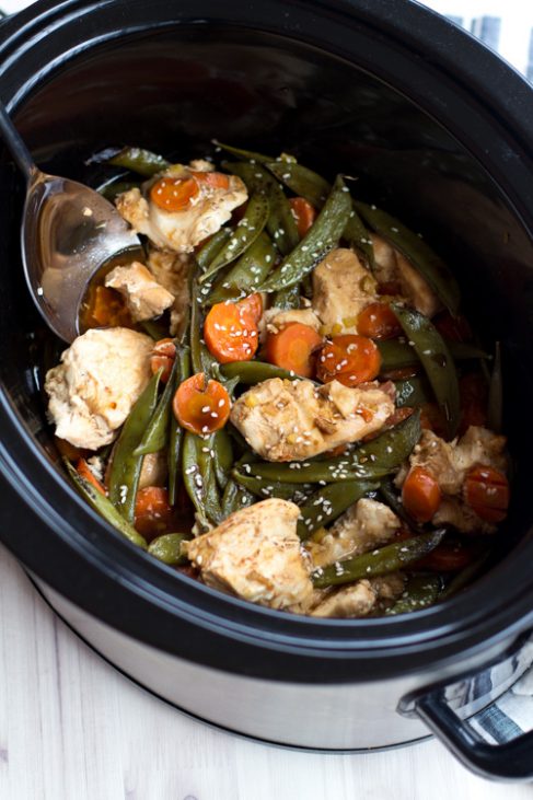 Crockpot Ginger Chicken with Snow Peas | The Family Freezer