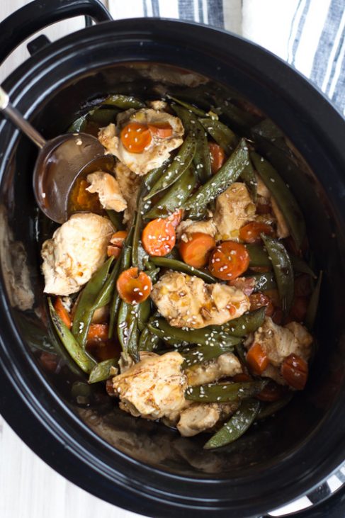 Crockpot Ginger Chicken with Snow Peas | The Family Freezer