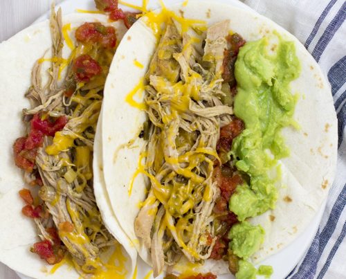 Easy and Healthy Crockpot Salsa Verde Shredded Pork Tacos