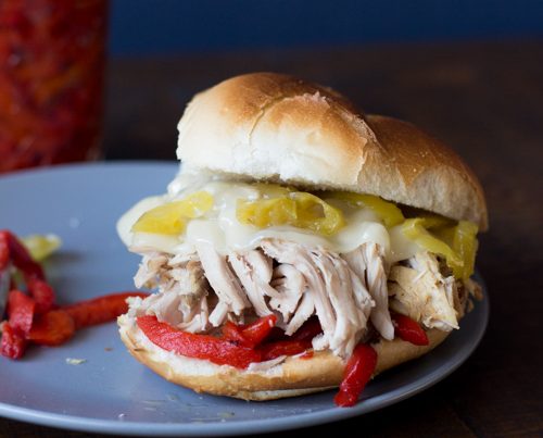 Slow Cooker Italian Pork Sandwiches