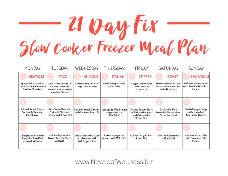 The Ultimate 21 Day Fix Slow Cooker Freezer Meal Plan The Family Freezer